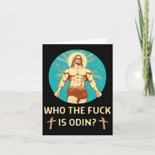Who Is Odin Bodybuilding Jesus Fitness Funny Gym Card