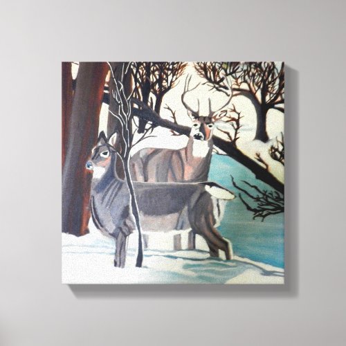 WHO IS THERE DEER canvas