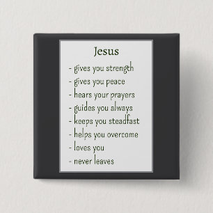 Who Jesus is Comforting Reminder Keepsake Gift Button