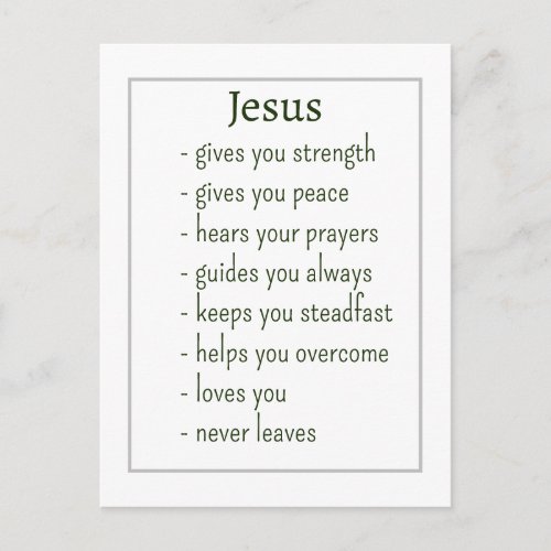 Who Jesus is Comforting Reminder Keepsake Gift Postcard