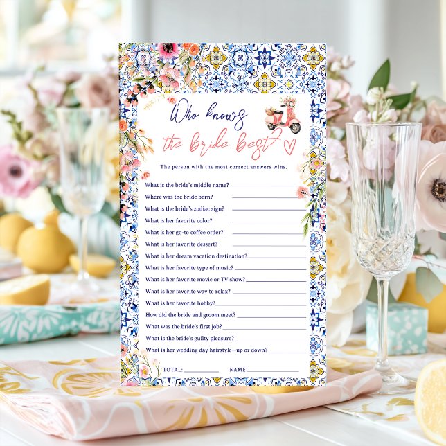 Who know the bride best italian bridal shower game (Who know the bride best italian bridal shower game)