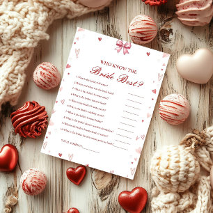 Who know the bride the best bridal shower game Car Invitation