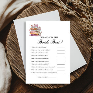 Who know the bride the best bridal shower game Car Invitation
