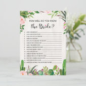 Who Knows Bride Best Fiesta Bridal Shower Game Invitation (Standing Front)