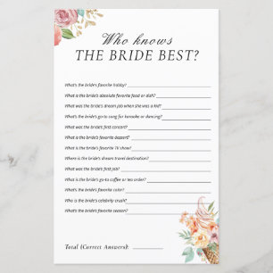 Who Knows Bride Best Scooped Bridal Shower Game