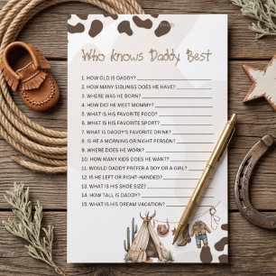 Who Knows Daddy Best Cowboy rustic howdy baby show