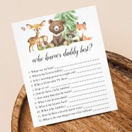 Who Knows Daddy Best Game Animals Baby Shower Flyer