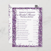 Who' Know's Me Game | Purple Confetti Postcard (Front/Back)