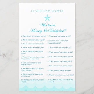 Who knows mom and dad - Baby Shower Game