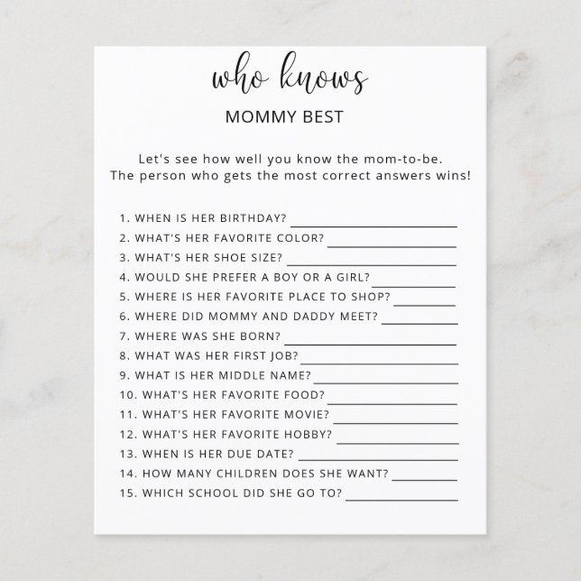 Who knows mommy best (Front)