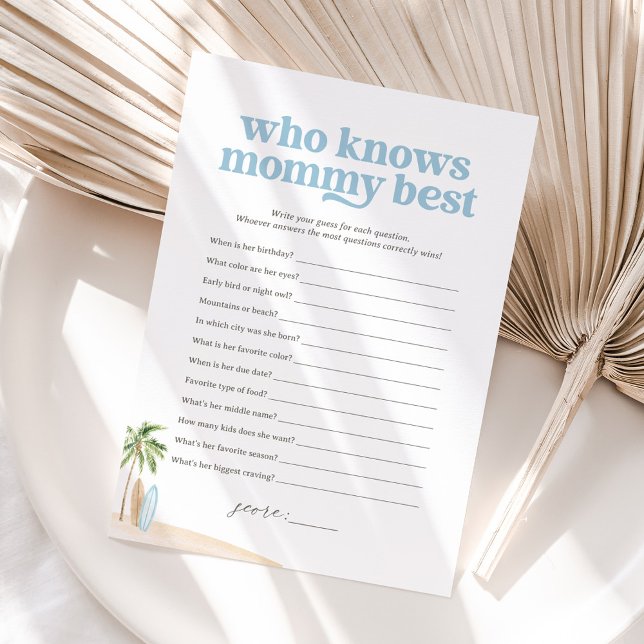 Who Knows Mommy Best Baby Beach Shower Game Invitation (Creator Uploaded)