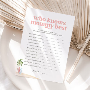 Who Knows Mommy Best Baby Beach Shower Game Invitation
