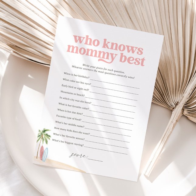 Who Knows Mommy Best Baby Beach Shower Game Invitation (Creator Uploaded)