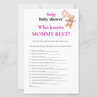 Who Knows Mommy Best? Baby Shower Game