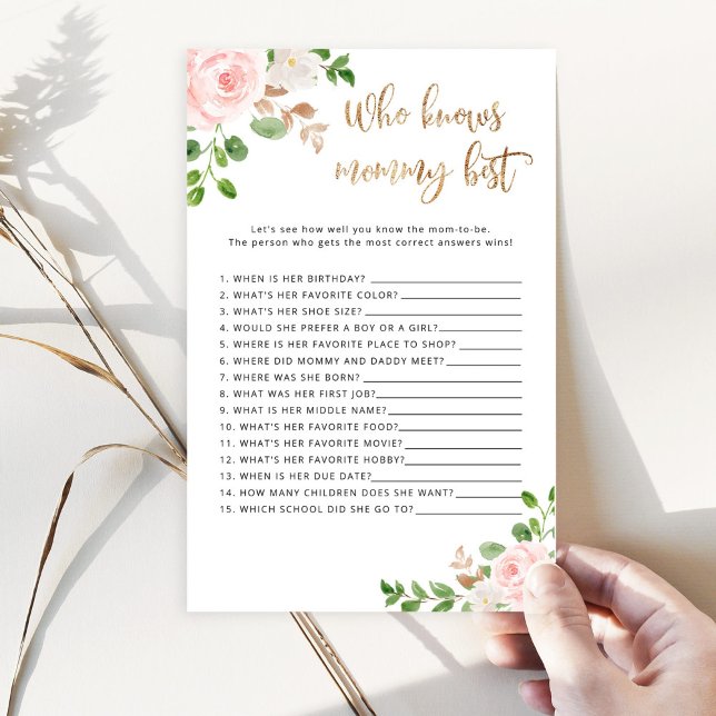 Who knows mommy best baby shower game (Creator Uploaded)