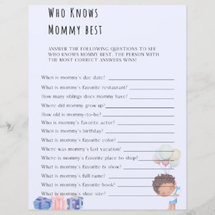 Who Knows Mommy Best Baby Shower Game