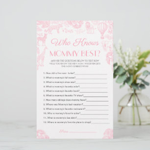 Who knows mommy best Baby Shower Game Card