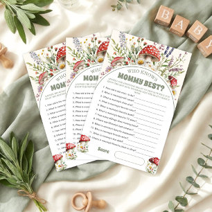 Who knows mommy best Baby Shower Game Card