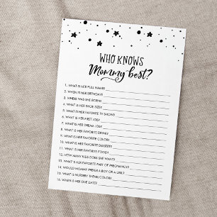 Who knows Mommy Best? Baby Shower Game Card