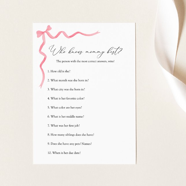 Who Knows Mommy Best Baby Shower Game  Invitation (Creator Uploaded)