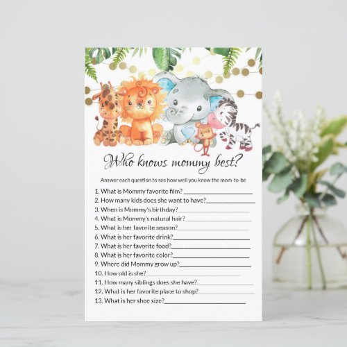 Who knows mommy best Baby Shower  Games