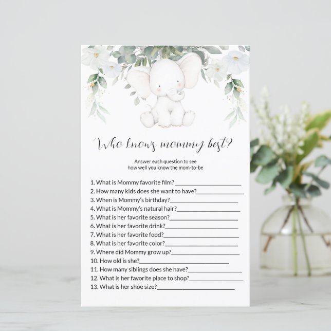 Who knows mommy best Baby Shower  Games (Standing Front)