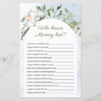 Who knows Mommy best Blue Baby Shower Game