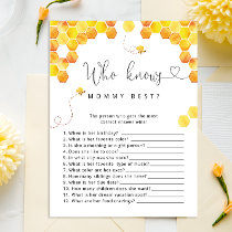 Who knows Mommy Best Bumble Bee Baby Shower Game