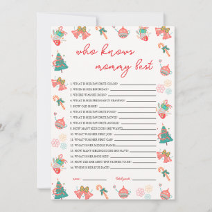 Who Knows Mommy Best Christmas Baby Shower Card