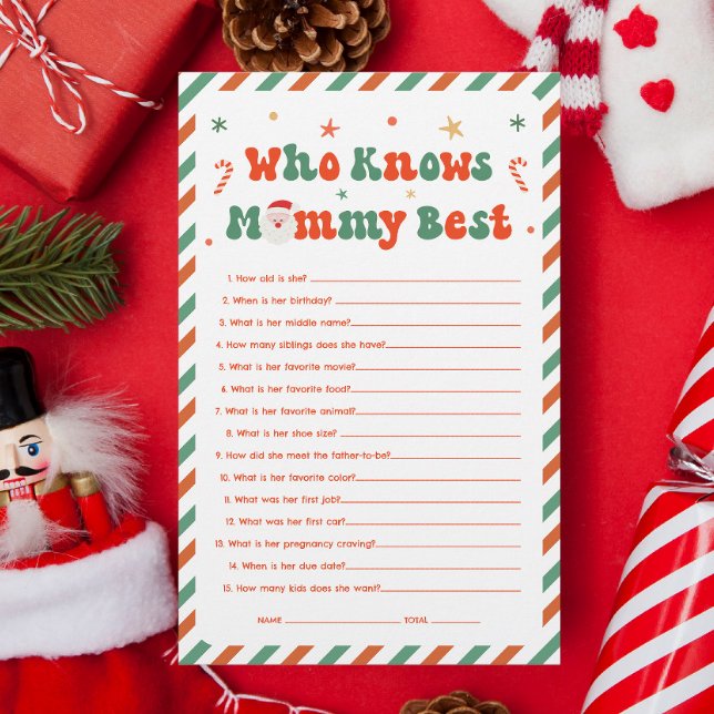 Who Knows Mommy Best Christmas Baby Shower Game (Creator Uploaded)