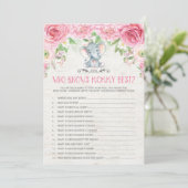 Who Knows Mommy Best Elephant Baby Shower Game Invitation (Standing Front)