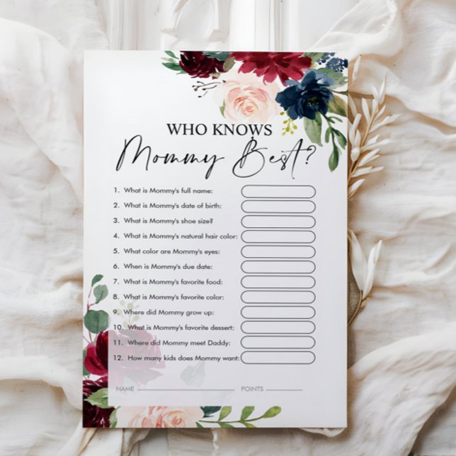 Who Knows Mommy Best Game Cards (Creator Uploaded)