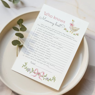 Who knows mommy best Goose Books baby shower game