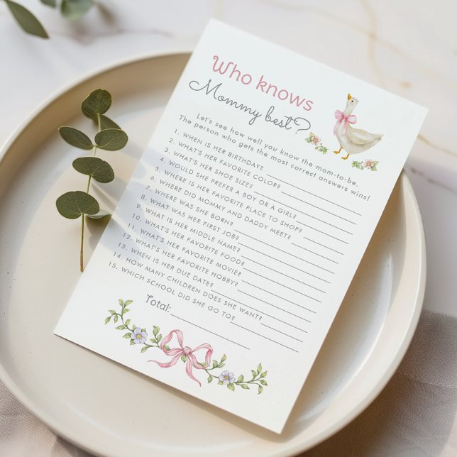 Who knows mommy best Goose Books baby shower game (Creator Uploaded)