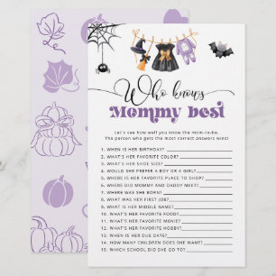 Who knows mommy best Halloween Baby Shower