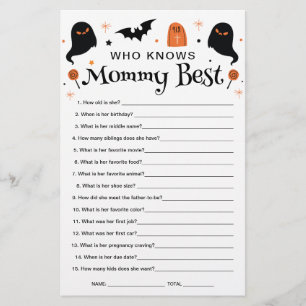 Who Knows Mommy Best Halloween Baby Shower Game