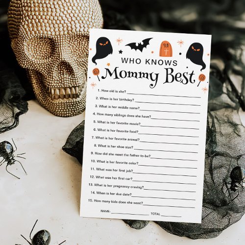 Who Knows Mommy Best Halloween Baby Shower Game