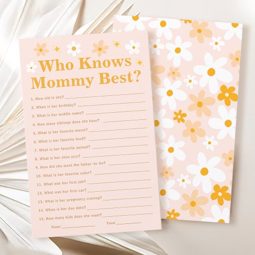 Who knows mommy best Pink Daisy Baby Shower Game