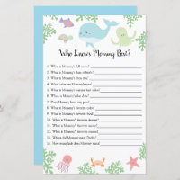 Who Knows Mommy Best Under Sea Baby Shower Game