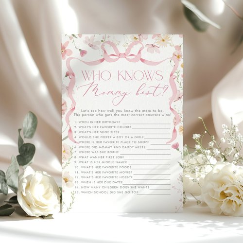 Who knows mommy best Wildflower Pink Whimsical Bow