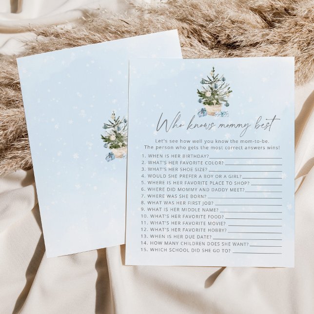 Who knows mommy best Winter blue baby shower game (Creator Uploaded)