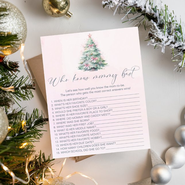 Who knows mommy best Winter pink baby shower game (Creator Uploaded)