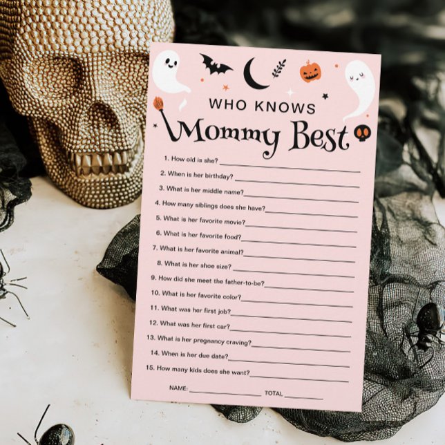 Who Knows Mommy Pink Halloween Baby Shower Game  (Creator Uploaded)