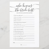 Who Knows The Bride Best Bridal Shower Game | Zazzle