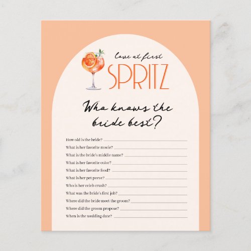 Who knows the Bride Best Bridal Shower Game
