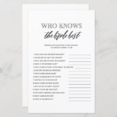 Who knows the bride best bridal shower game | Zazzle