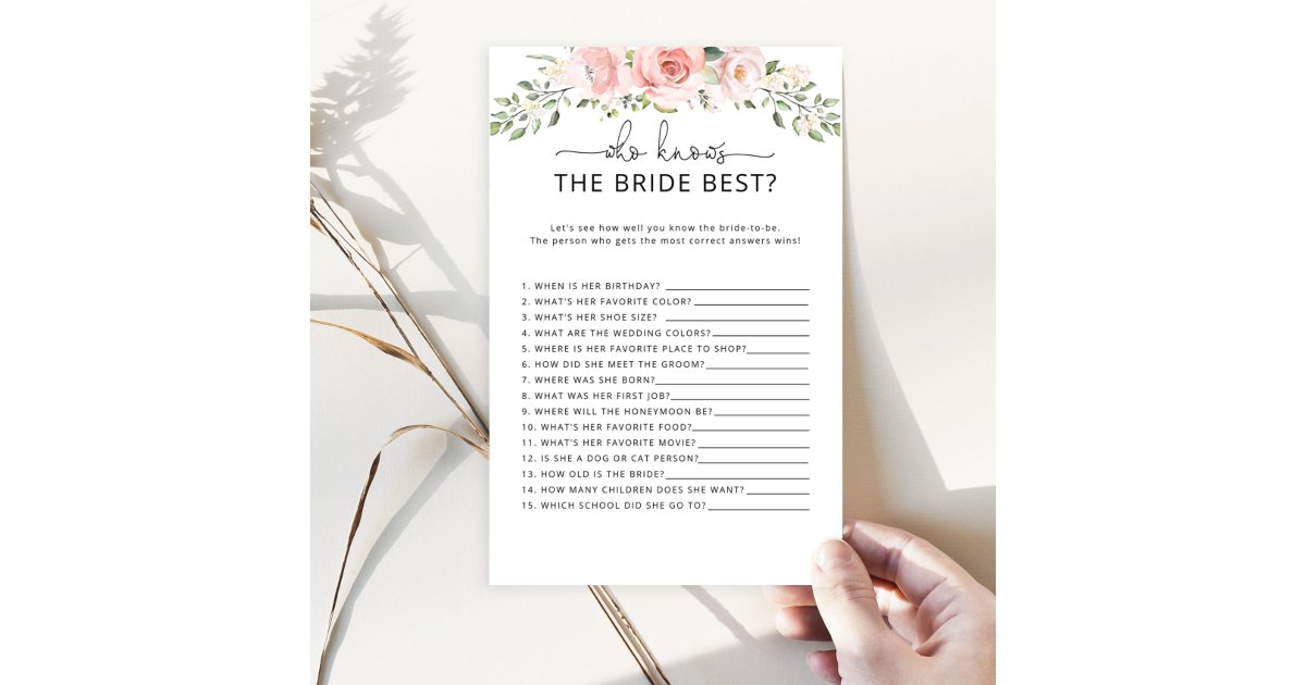 Who knows the bride best game | Zazzle