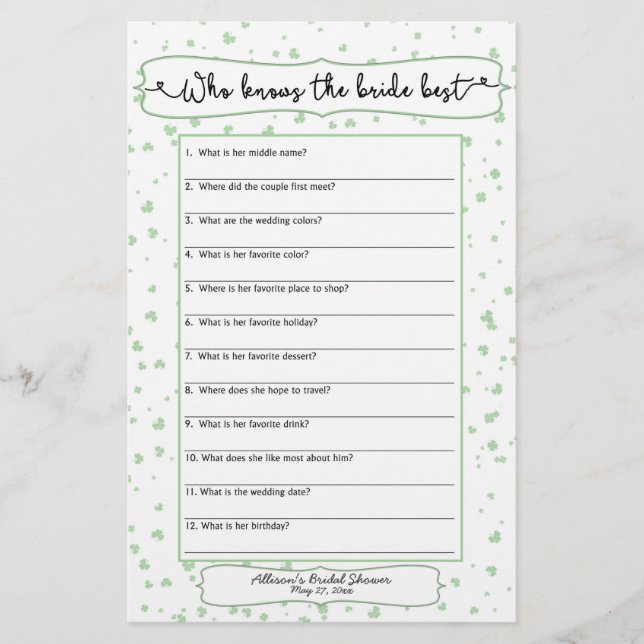 Who knows the bride best, he said she said 3991 flyer (Front)