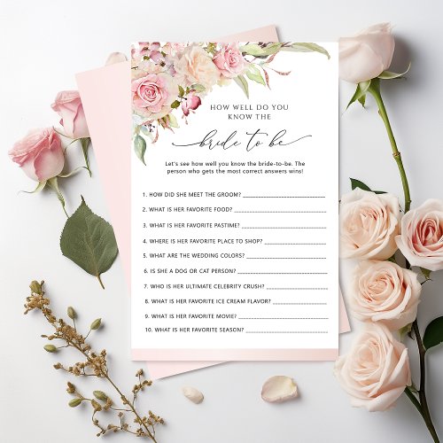 Who Knows the Bride Best Pink Bridal Shower Game