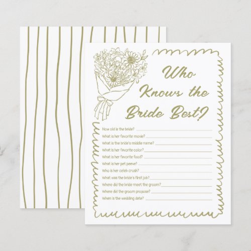 Who Knows the Bride Best She's off the Market Game